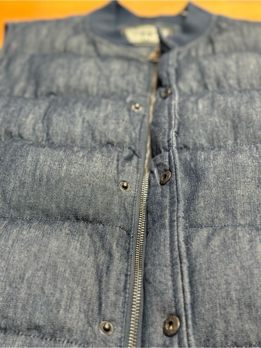 Levi's Navy Blue Quilted Denim Puffer Vest - Picture 4 of 11
